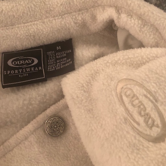 Ouray Sportswear Creamy Fleece Sweater Jacket Top - Picture 4 of 4